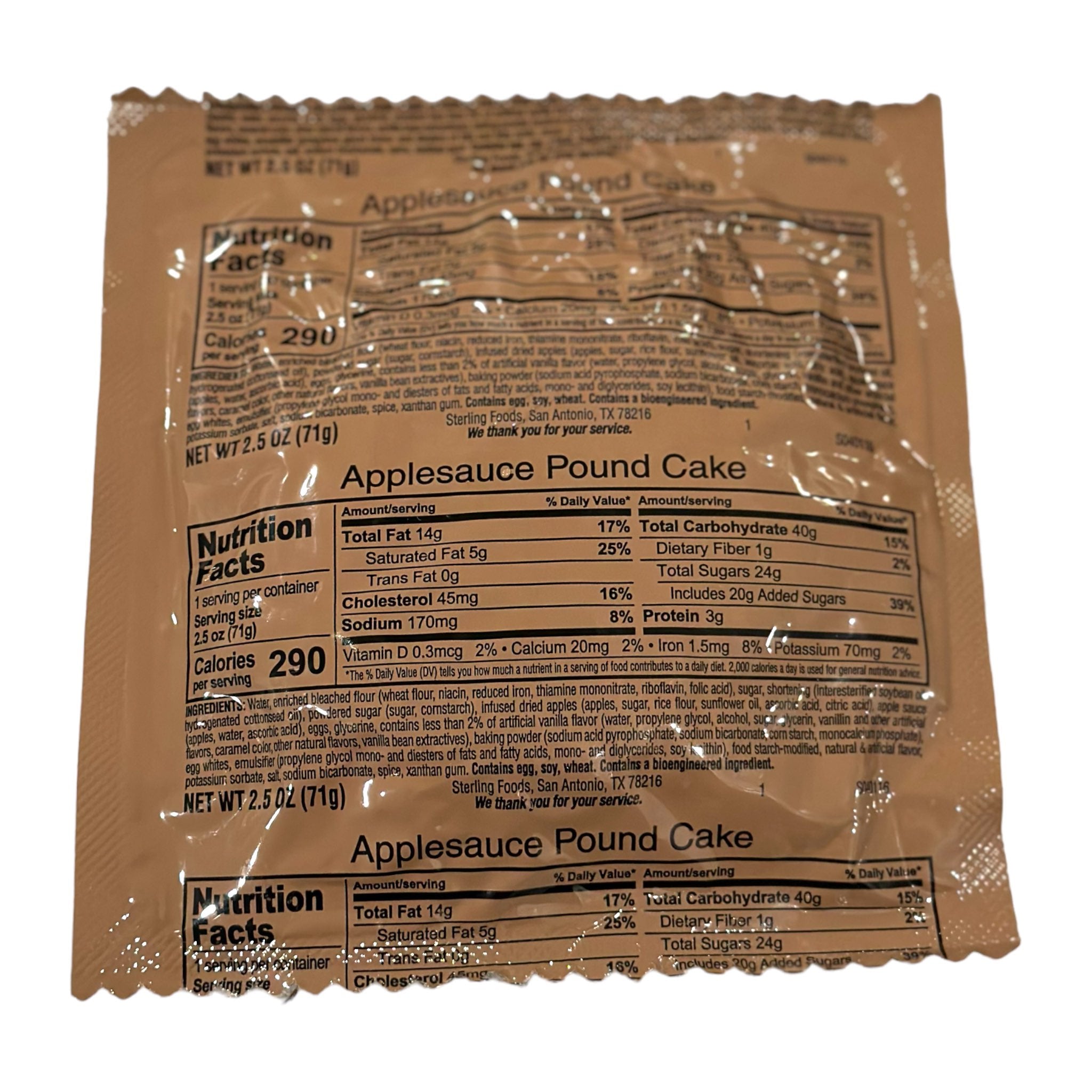 MRE Applesauce Pound Cake