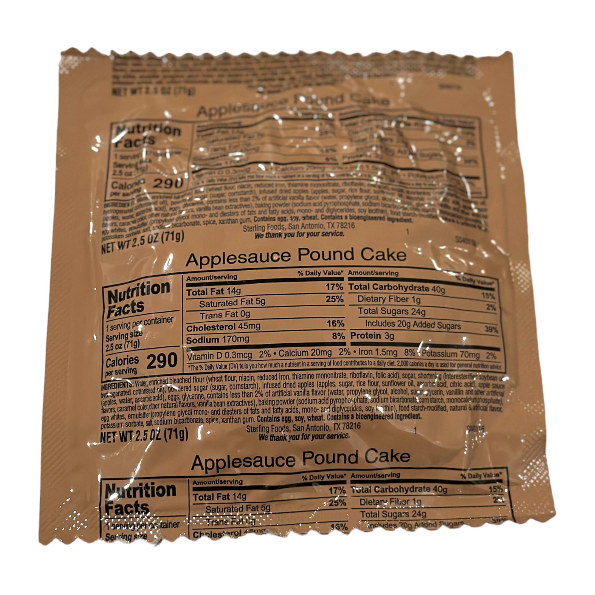 MRE Applesauce Pound Cake