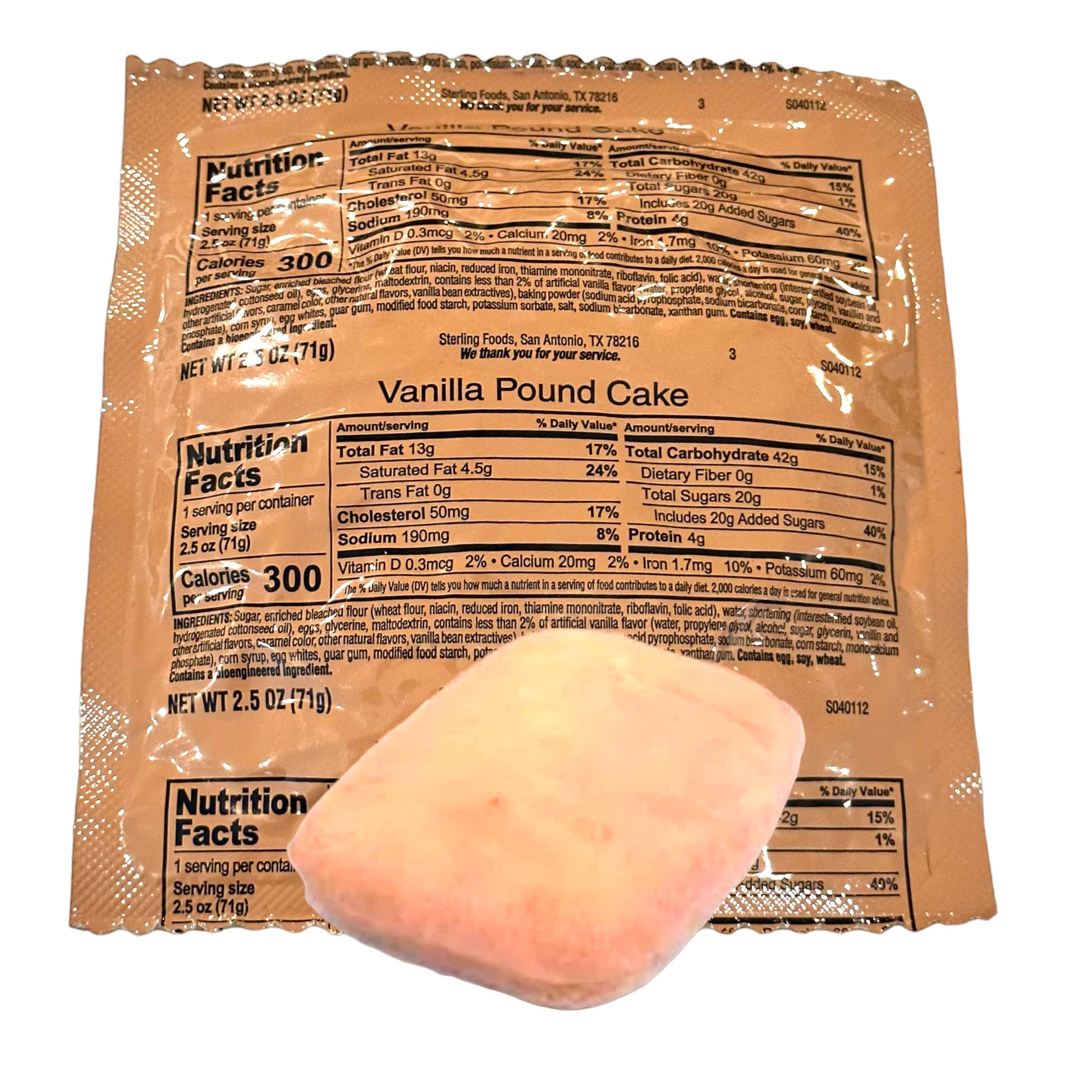 MRE Vanilla Pound cake