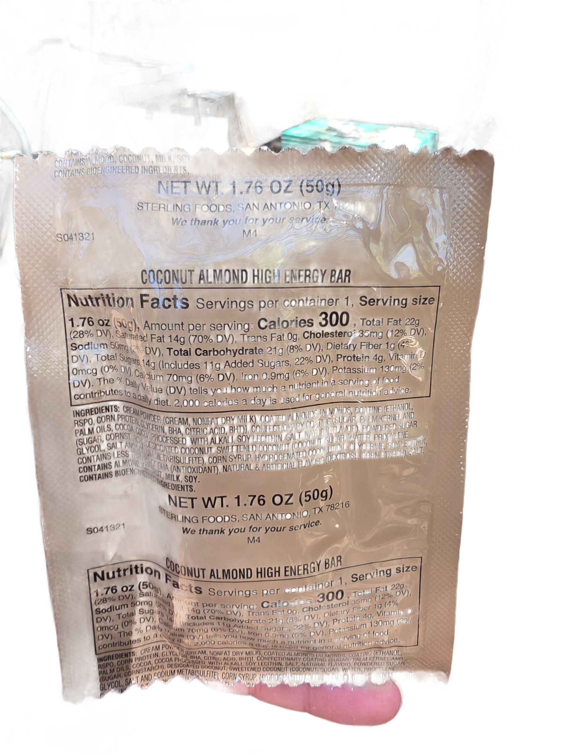 Coconut Almond High Energy Bar – MRE Military Grade