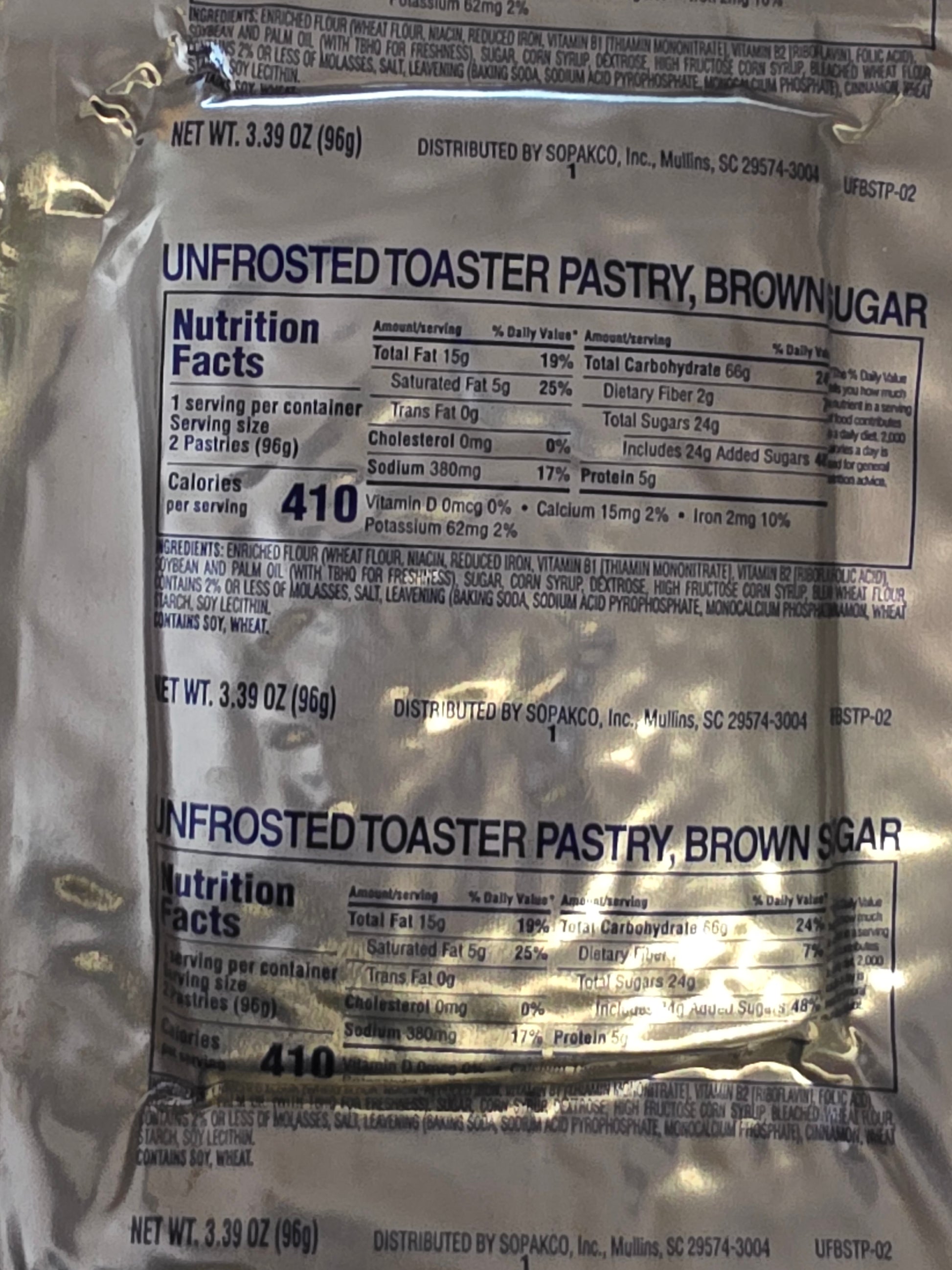 Unfrosted Brown Sugar Toaster Pastry, 3.39 oz