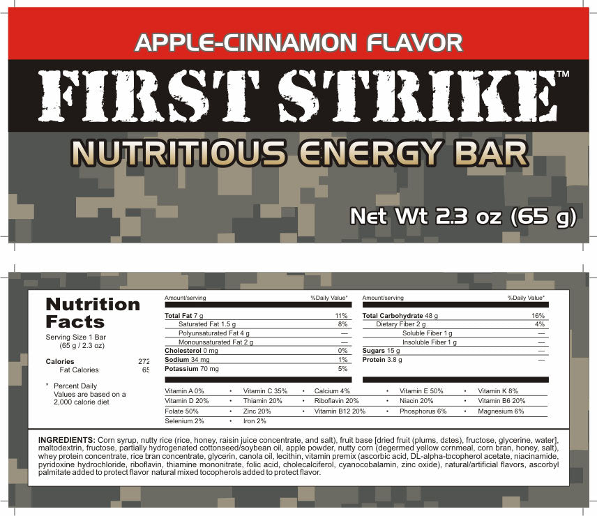 Apple Cinnamon First Strike BarNutrition Ingredients